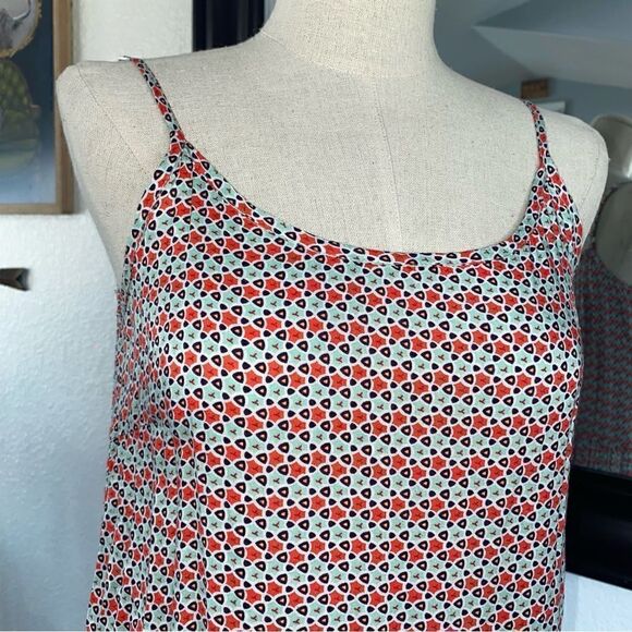 Womens Geometric Scoop Neck Sleeveless Spaghetti Strap Midi Maxi Dress Medium - Picture 7 of 7